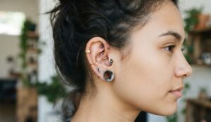 ear tunnel piercing